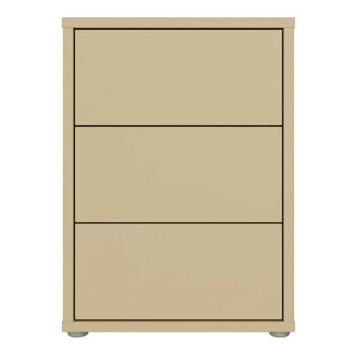Alice Springs Bedside Cabinet with 3 Drawers Push-to-Open in Butter Yellow – image 2