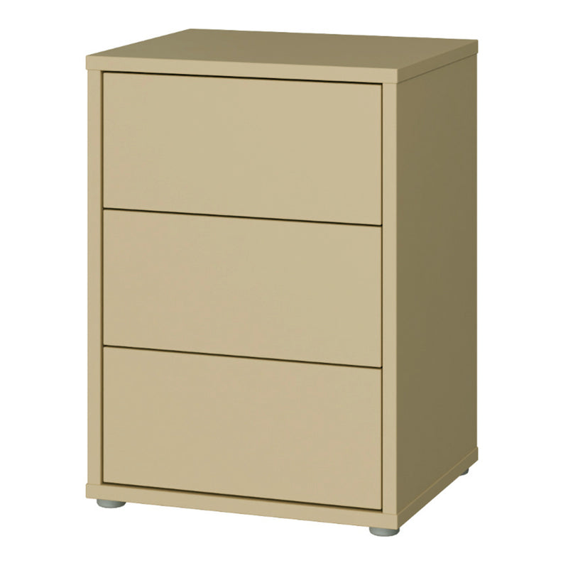 Alice Springs Bedside Cabinet with 3 Drawers Push-to-Open in Butter Yellow – image 3