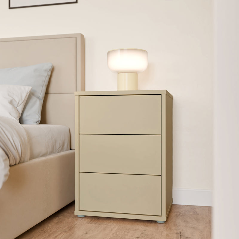 Alice Springs Bedside Cabinet with 3 Drawers Push-to-Open in Butter Yellow – image 6