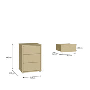 Alice Springs Bedside Cabinet with 3 Drawers Push-to-Open in Butter Yellow – image 7