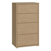Alice Springs Tall 4 Drawer Chest with Push-to-Open Drawers in Elegancia Oak – image 1