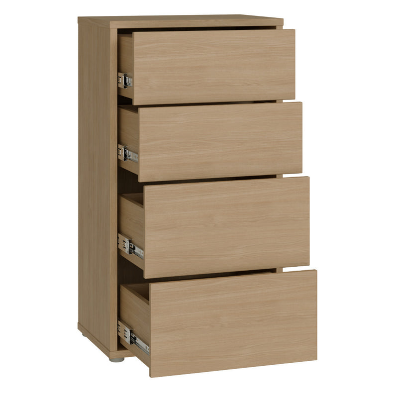 Alice Springs Tall 4 Drawer Chest with Push-to-Open Drawers in Elegancia Oak – image 4