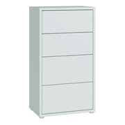 Alice Springs Tall 4 Drawer Chest with Push-to-Open Drawers in Light Grey – image 1