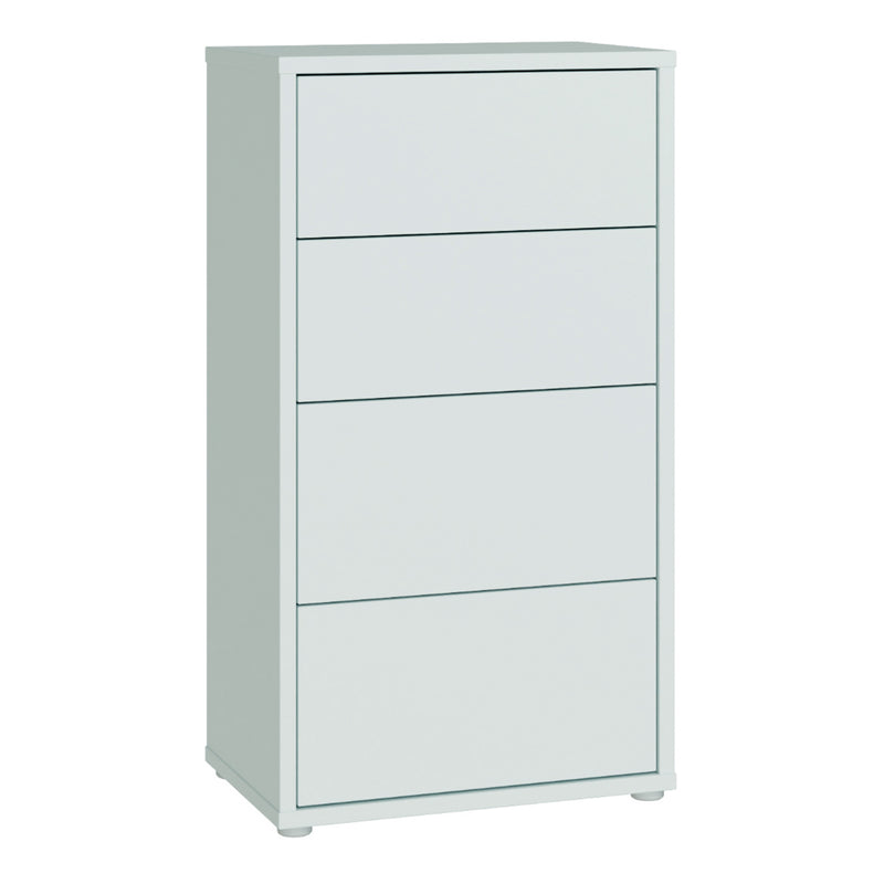 Alice Springs Tall 4 Drawer Chest with Push-to-Open Drawers in Light Grey – image 1
