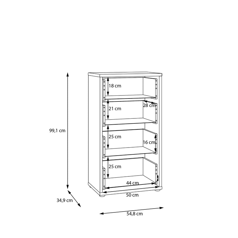 Alice Springs Tall 4 Drawer Chest with Push-to-Open Drawers in Light Grey – image 9