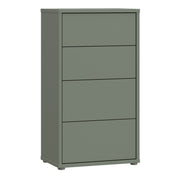 Alice Springs Tall 4 Drawer Chest with Push-to-Open Drawers in Sage Green – image 1