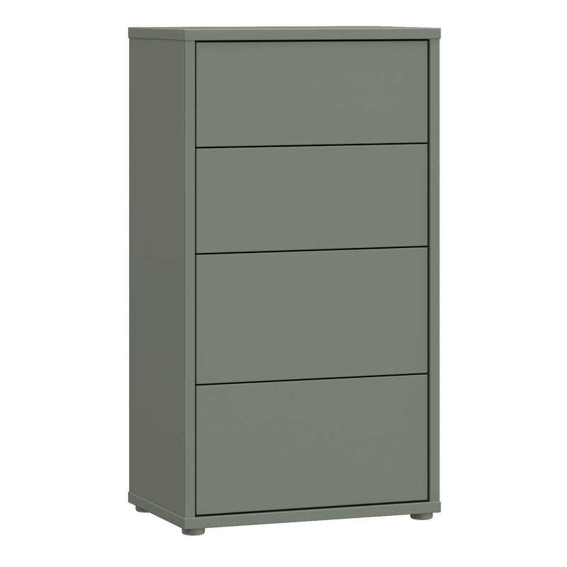 Alice Springs Tall 4 Drawer Chest with Push-to-Open Drawers in Sage Green – image 1