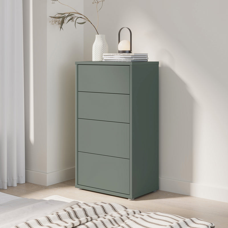 Alice Springs Tall 4 Drawer Chest with Push-to-Open Drawers in Sage Green – image 6