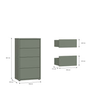 Alice Springs Tall 4 Drawer Chest with Push-to-Open Drawers in Sage Green – image 8