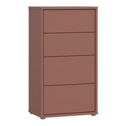 Alice Springs Tall 4 Drawer Chest with Push-to-Open Drawers in Terracotta – image 1