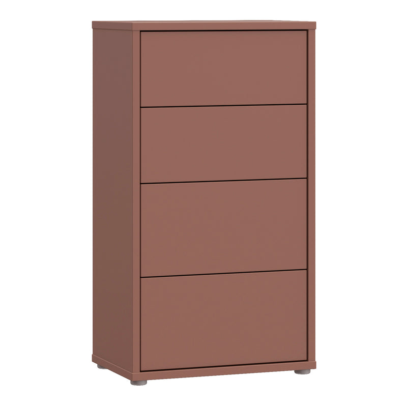 Alice Springs Tall 4 Drawer Chest with Push-to-Open Drawers in Terracotta – image 1