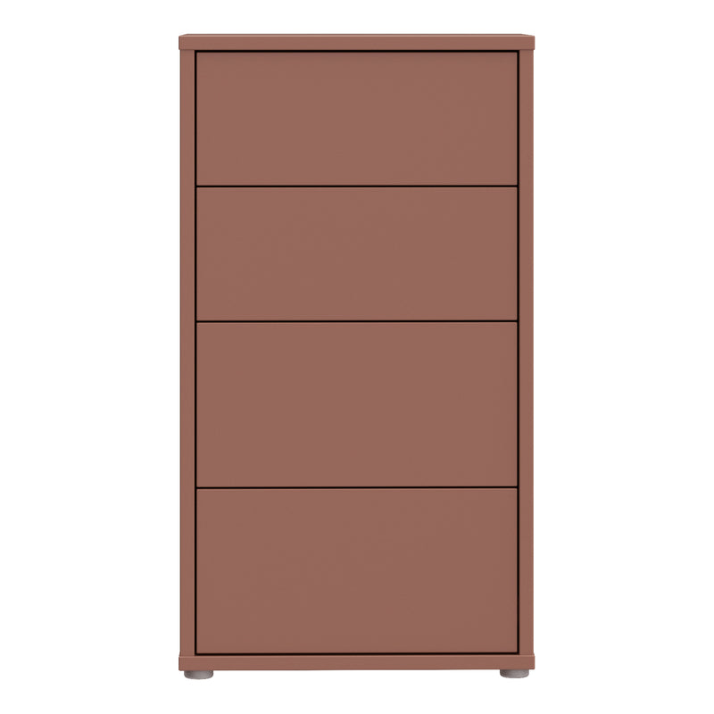 Alice Springs Tall 4 Drawer Chest with Push-to-Open Drawers in Terracotta – image 2