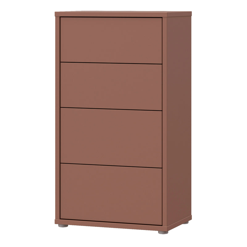 Alice Springs Tall 4 Drawer Chest with Push-to-Open Drawers in Terracotta – image 3