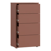 Alice Springs Tall 4 Drawer Chest with Push-to-Open Drawers in Terracotta – image 4