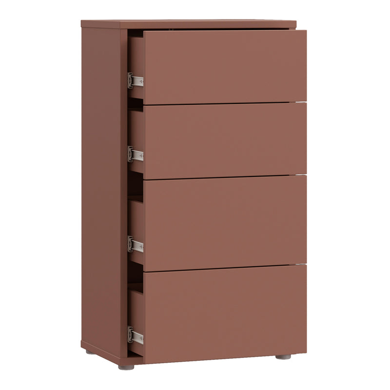 Alice Springs Tall 4 Drawer Chest with Push-to-Open Drawers in Terracotta – image 4