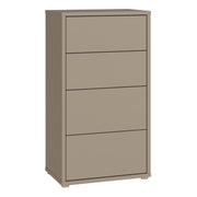 Alice Springs Tall 4 Drawer Chest with Push-to-Open Drawers in Taupe – image 1