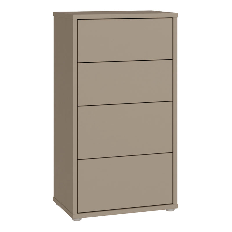 Alice Springs Tall 4 Drawer Chest with Push-to-Open Drawers in Taupe – image 1