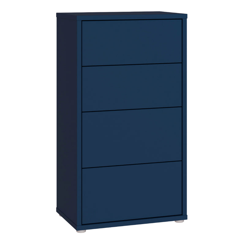 Alice Springs Tall 4 Drawer Chest with Push-to-Open Drawers in Night Blue – image 1