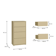 Alice Springs Tall 4 Drawer Chest with Push-to-Open Drawers in Butter Yellow – image 8