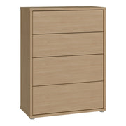 Alice Springs 4 Drawer Chest with Push-to-Open Drawers in Elegancia Oak and White – image 1