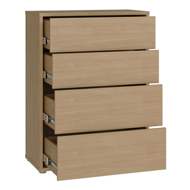 Alice Springs 4 Drawer Chest with Push-to-Open Drawers in Elegancia Oak and White – image 4