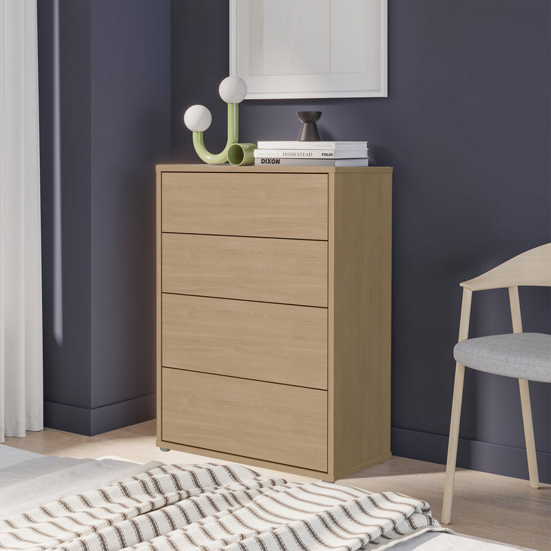 Alice Springs 4 Drawer Chest with Push-to-Open Drawers in Elegancia Oak and White – image 7