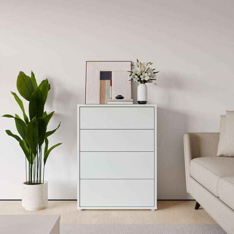 Alice Springs 4 Drawer Chest with Push-to-Open Drawers in Light Grey – image 6