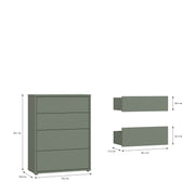 Alice Springs 4 Drawer Chest with Push-to-Open Drawers in Sage Green – image 9