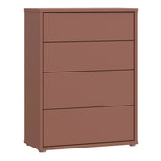 Alice Springs 4 Drawer Chest with Push-to-Open Drawers in Terracotta – image 1