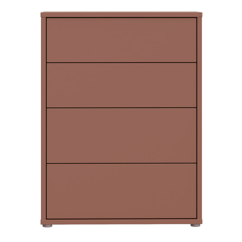 Alice Springs 4 Drawer Chest with Push-to-Open Drawers in Terracotta – image 2