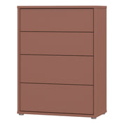 Alice Springs 4 Drawer Chest with Push-to-Open Drawers in Terracotta – image 3