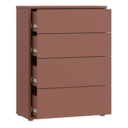 Alice Springs 4 Drawer Chest with Push-to-Open Drawers in Terracotta – image 4