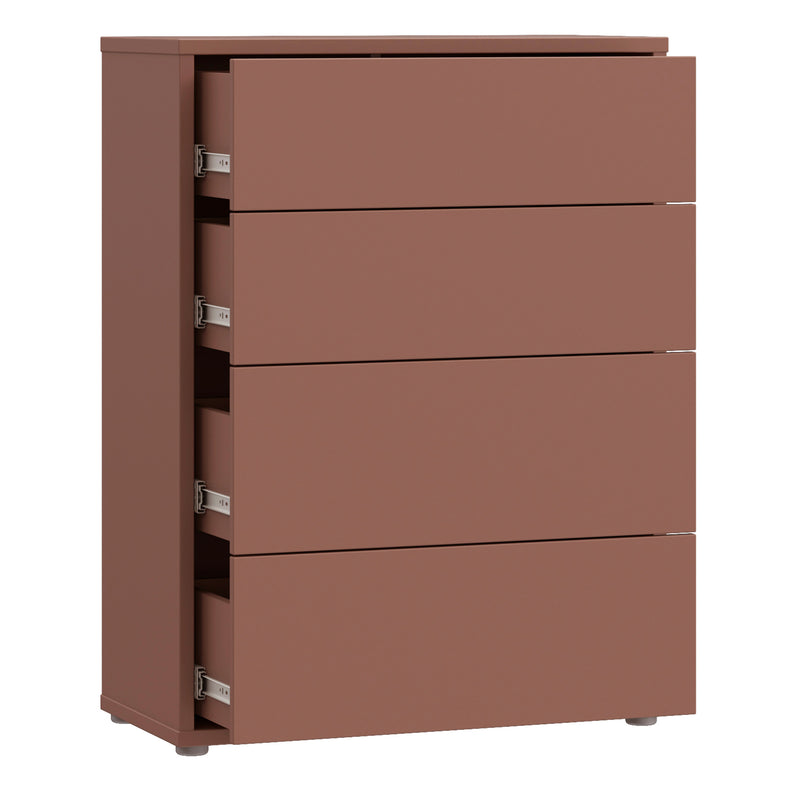 Alice Springs 4 Drawer Chest with Push-to-Open Drawers in Terracotta – image 4