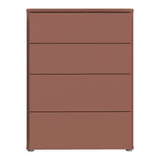 Alice Springs 4 Drawer Chest with Push-to-Open Drawers in Terracotta – image 5