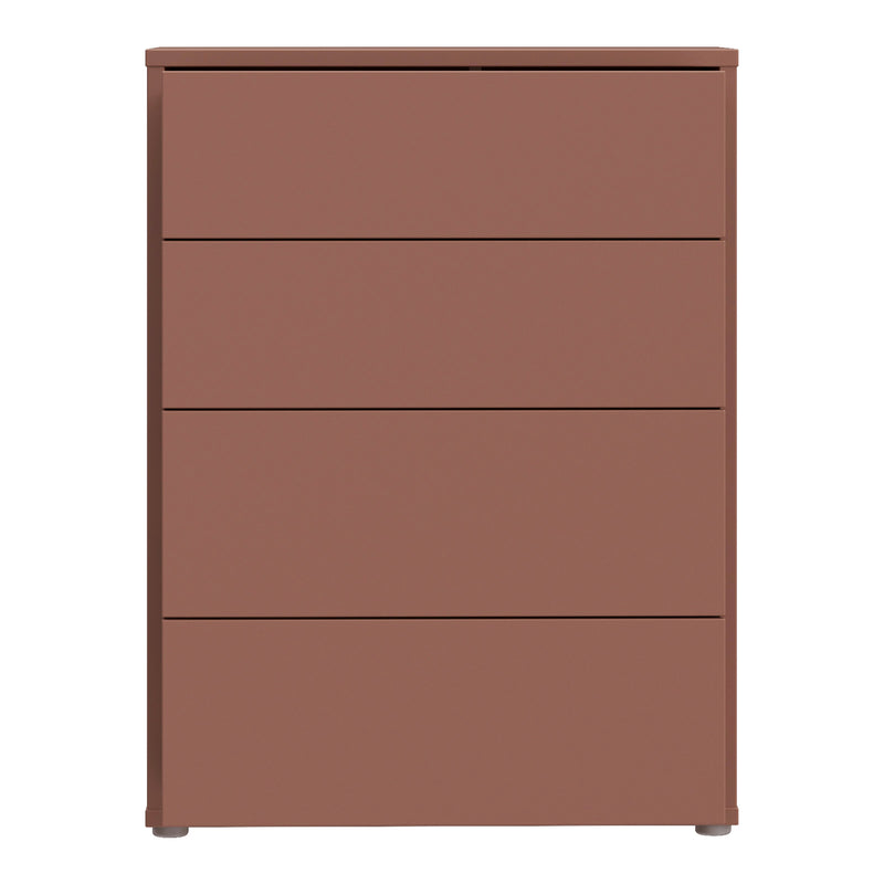 Alice Springs 4 Drawer Chest with Push-to-Open Drawers in Terracotta – image 5