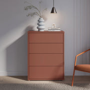 Alice Springs 4 Drawer Chest with Push-to-Open Drawers in Terracotta – image 6