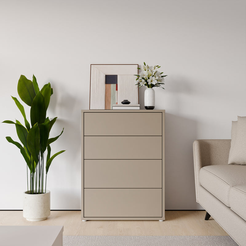 Alice Springs 4 Drawer Chest with Push-to-Open Drawers in Taupe – image 6
