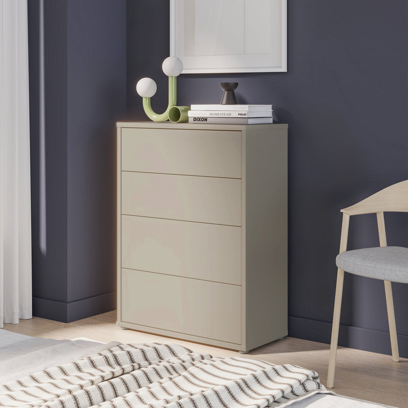 Alice Springs 4 Drawer Chest with Push-to-Open Drawers in Taupe – image 7
