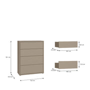 Alice Springs 4 Drawer Chest with Push-to-Open Drawers in Taupe – image 9