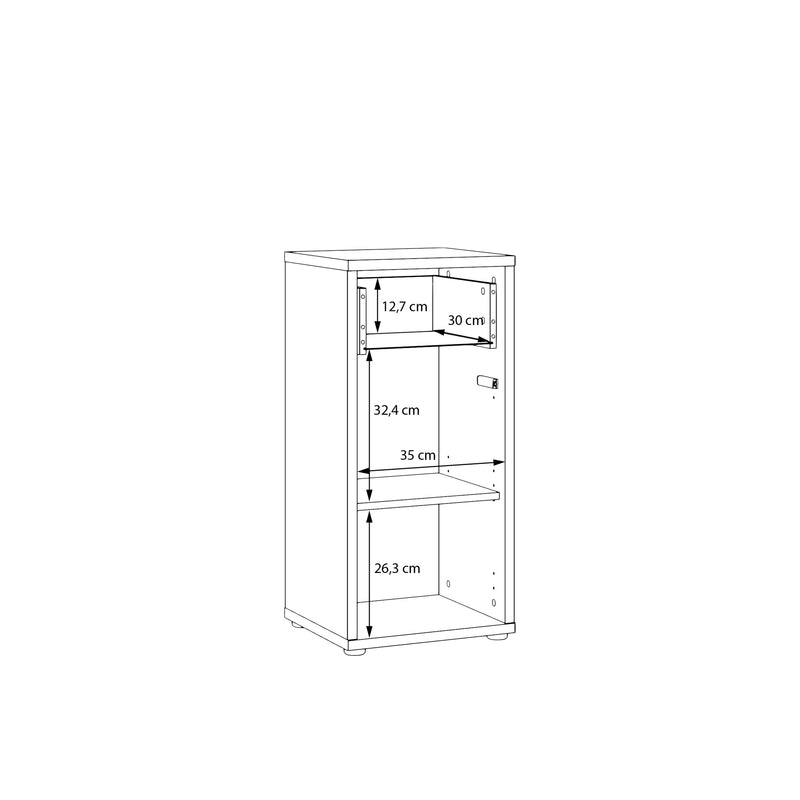 Alice Springs Low Bathroom Storage Cabinet with 1 Door Push-to-Open & 1 Drawer Push-to-Open in Taupe – image 10