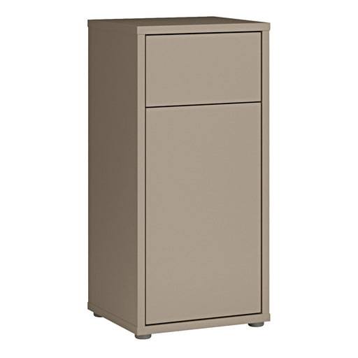 Alice Springs Low Bathroom Storage Cabinet with 1 Door Push-to-Open & 1 Drawer Push-to-Open in Taupe – image 1