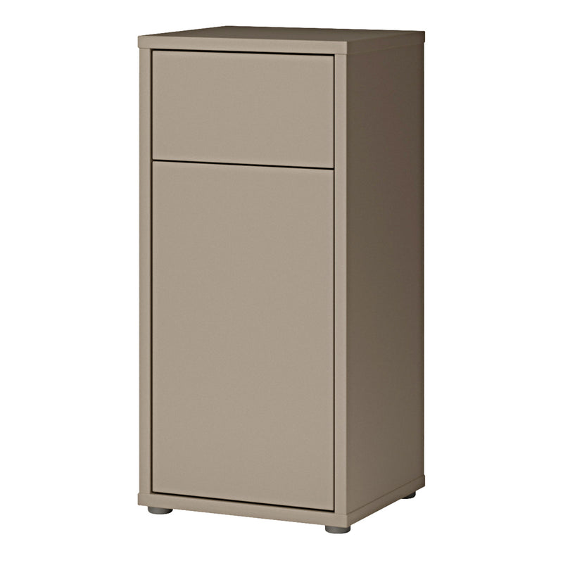 Alice Springs Low Bathroom Storage Cabinet with 1 Door Push-to-Open & 1 Drawer Push-to-Open in Taupe – image 3