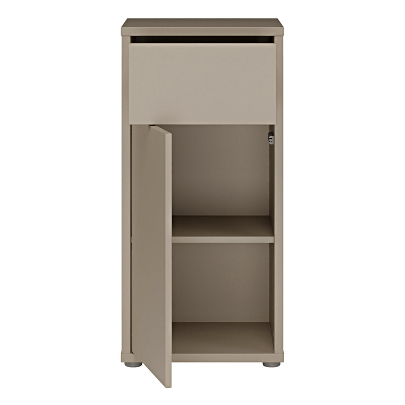 Alice Springs Low Bathroom Storage Cabinet with 1 Door Push-to-Open & 1 Drawer Push-to-Open in Taupe – image 6