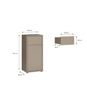 Alice Springs Low Bathroom Storage Cabinet with 1 Door Push-to-Open & 1 Drawer Push-to-Open in Taupe – image 9