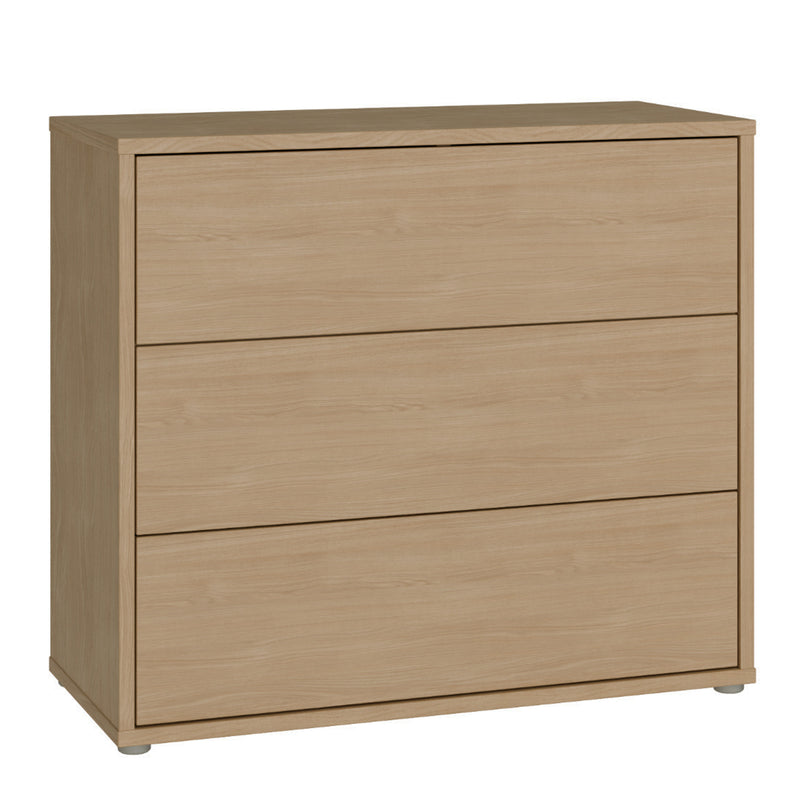 Alice Springs 3 Drawer Chest with Push-to-Open Drawers in Elegancia Oak – image 1