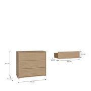 Alice Springs 3 Drawer Chest with Push-to-Open Drawers in Elegancia Oak – image 8