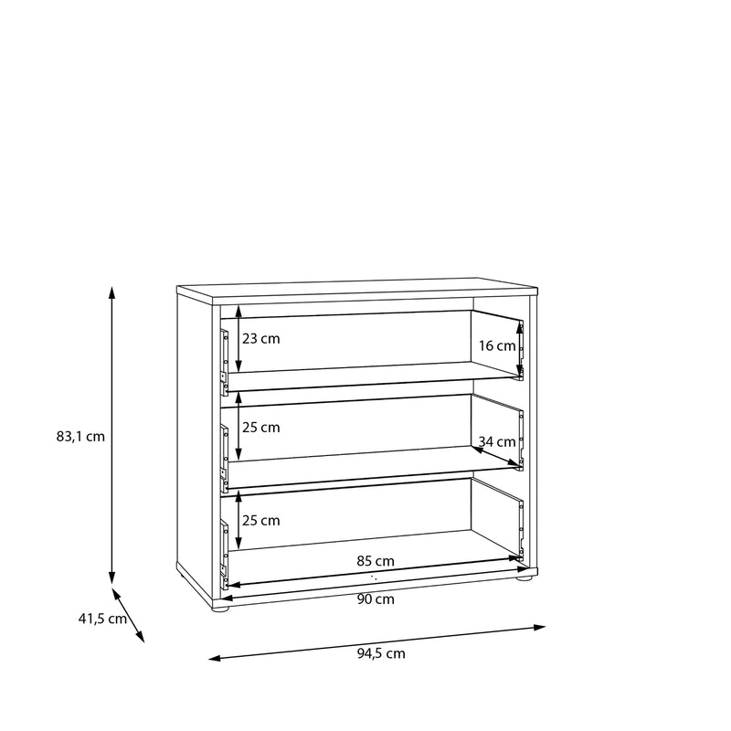 Alice Springs 3 Drawer Chest with Push-to-Open Drawers in Elegancia Oak – image 9
