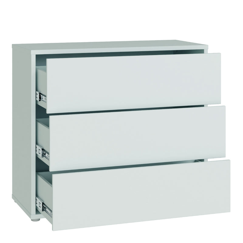 Alice Springs 3 Drawer Chest with Push-to-Open Drawers in Light Grey – image 4
