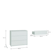 Alice Springs 3 Drawer Chest with Push-to-Open Drawers in Light Grey – image 7