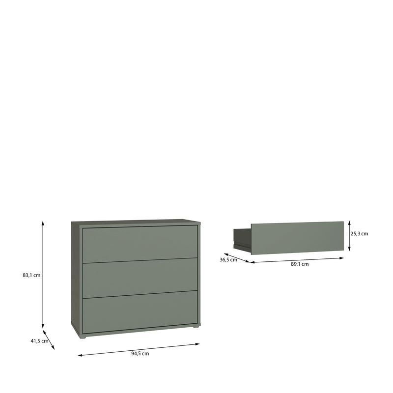 Alice Springs 3 Drawer Chest With Push-to-Open in Sage Green – image 7